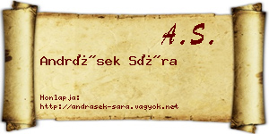 Andrásek Sára névjegykártya